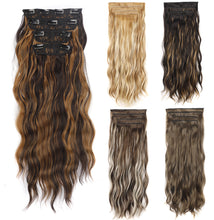Extension Long Wavy Full Head Clip in Hair Extension Synthetic Fiber Hair Pieces for Women