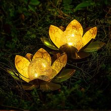 LED Glass Amber Crackle Globe Lotus Light