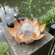 LED Glass Amber Crackle Globe Lotus Light