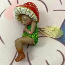 Mini Sleeping Mushroom Fairy Statue