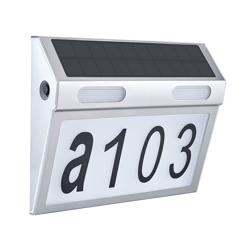 Solar Power Illuminated House Number Light