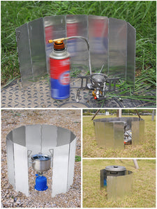 10 Plates Folding Aluminum Camp Stove Windscreen