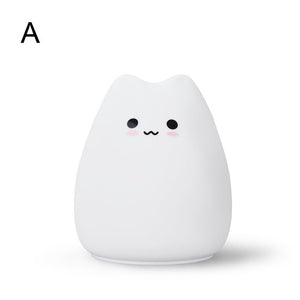 LED Silicone Colorful Cute Kitten Lamp