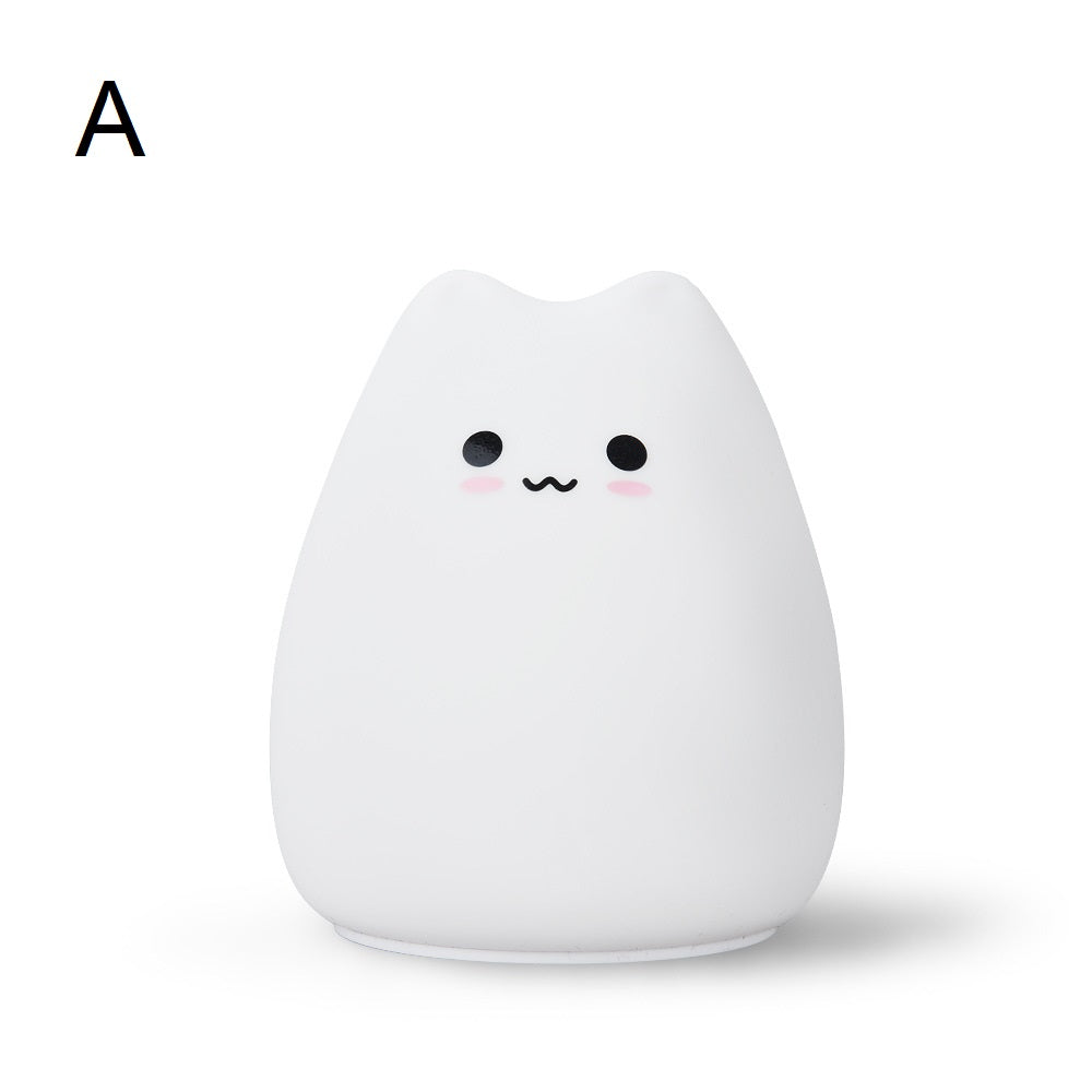 LED Silicone Colorful Cute Kitten Lamp