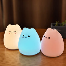 LED Silicone Colorful Cute Kitten Lamp