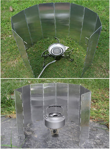 10 Plates Folding Aluminum Camp Stove Windscreen