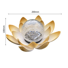 LED Glass Amber Crackle Globe Lotus Light