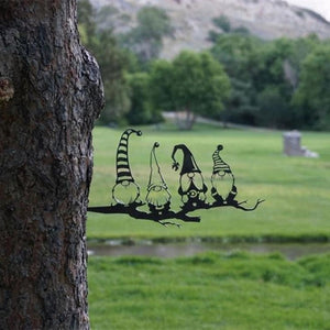 Metal Branch Gnome Garden Decoration