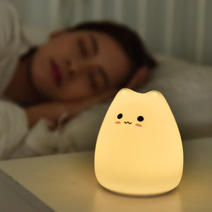 LED Silicone Colorful Cute Kitten Lamp