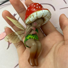 Mini Sleeping Mushroom Fairy Statue