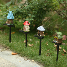 Solar Powered Resin Mushroom House Light