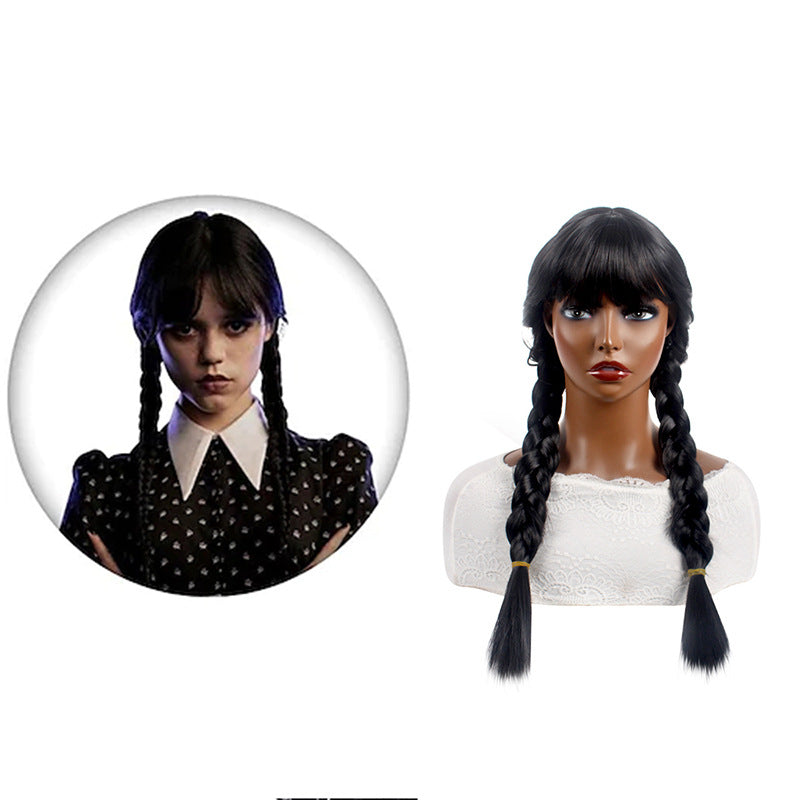 Black Double Braided Wig Long