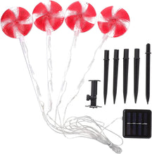 Solar Powered Candy Cane Lollipop Christmas Stake Lights