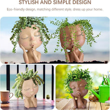 Unique Face Planters Pot for Indoor Outdoor Plants with Drainage Hole