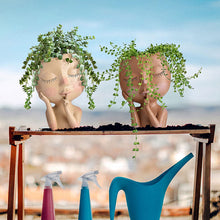 Unique Face Planters Pot for Indoor Outdoor Plants with Drainage Hole
