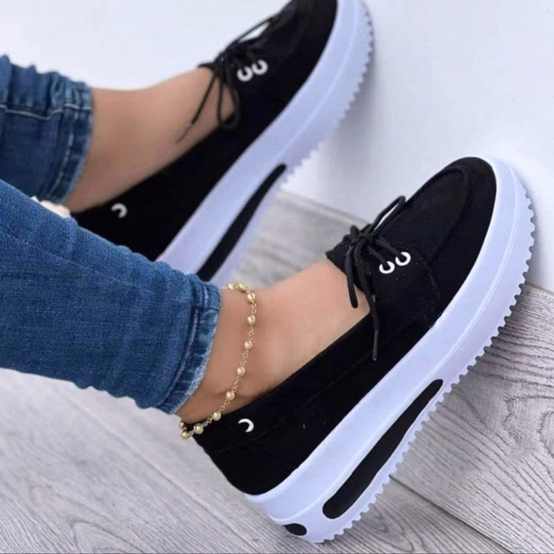 Women Vulcanize Lace-up Platform Casual Sneakers