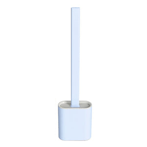 Silicone Flat Head Flexible Soft Toilet Brush with Base