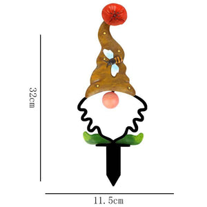 Metal Gnome Garden Stake Decor