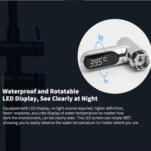 V2 Water Shower Thermometer LED Celsius Fahrenheit Time Display Flow Self-Generating Water Temperature Meter - Groupy Buy