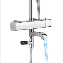 V2 Water Shower Thermometer LED Celsius Fahrenheit Time Display Flow Self-Generating Water Temperature Meter - Groupy Buy