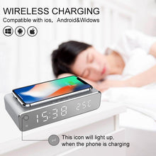 Wireless Charger LED Digital Display Desk Alarm Clock with Temperature - Groupy Buy