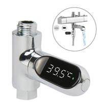 V2 Water Shower Thermometer LED Celsius Fahrenheit Time Display Flow Self-Generating Water Temperature Meter - Groupy Buy