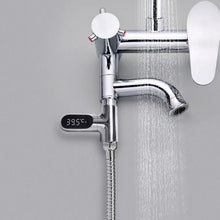 V2 Water Shower Thermometer LED Celsius Fahrenheit Time Display Flow Self-Generating Water Temperature Meter - Groupy Buy