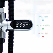 V2 Water Shower Thermometer LED Celsius Fahrenheit Time Display Flow Self-Generating Water Temperature Meter - Groupy Buy