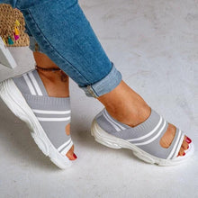 Breathable Open Toe Knitted Trainers