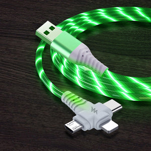 3 in 1 Glow Flowing Charging Cable