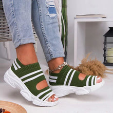 Breathable Open Toe Knitted Trainers