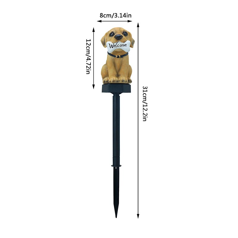 Cute Dog Resin Solar Yard Lights