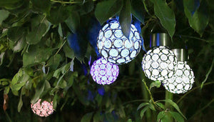 2pcs Solar Powered Hanging Ball Light