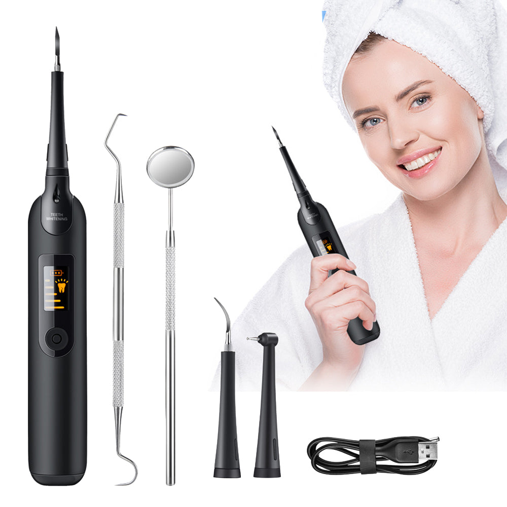Waterproof USB Rechargeable Ultrasonic Whitening Tooth Stains with LED Screen