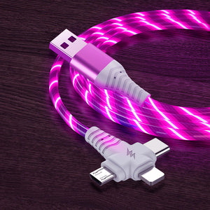 3 in 1 Glow Flowing Charging Cable