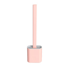 Silicone Flat Head Flexible Soft Toilet Brush with Base