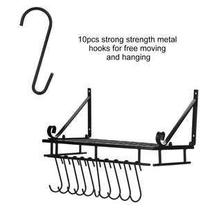 45cm Wall Mounted Metal Hanging Pan Pot Rack