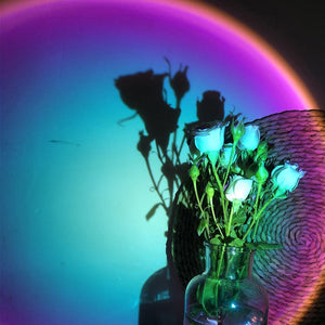 LED Sunlight and Rainbow Night Light Projector Lamp