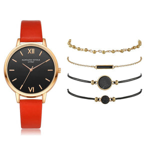 5pcs Woman Quartz Wristwatch Set