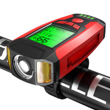 USB Rechargeable Bicycle Headlight with Speedometer Calorie Counter