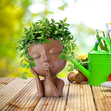 Unique Face Planters Pot for Indoor Outdoor Plants with Drainage Hole