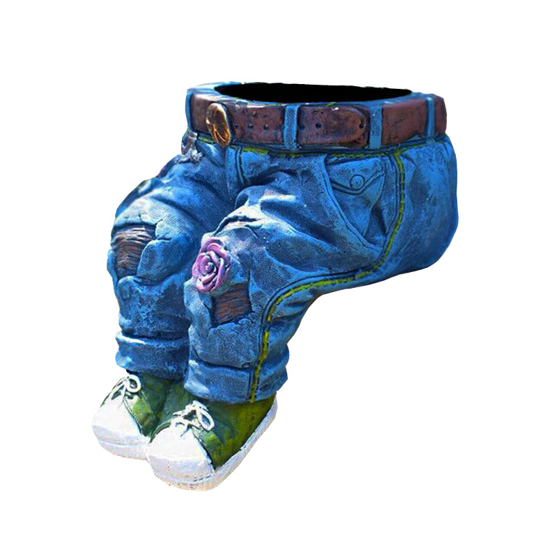 Denim Jeans Resin Flower Pot