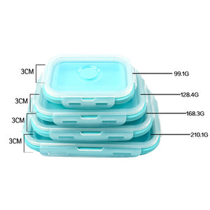 4 Sizes Silicone Collapsible Lunch Box