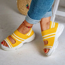 Breathable Open Toe Knitted Trainers
