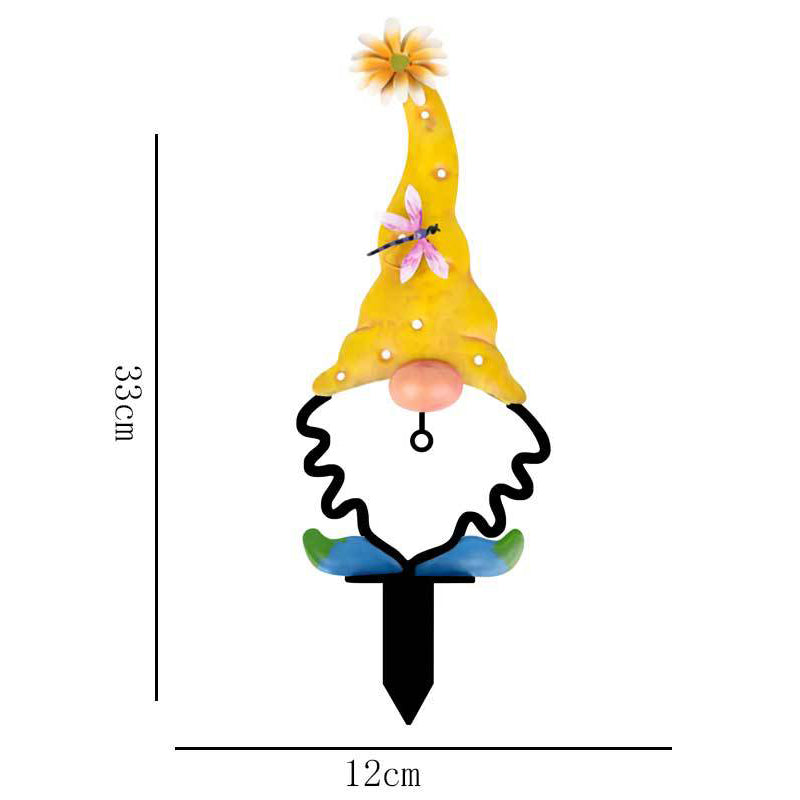 Metal Gnome Garden Stake Decor